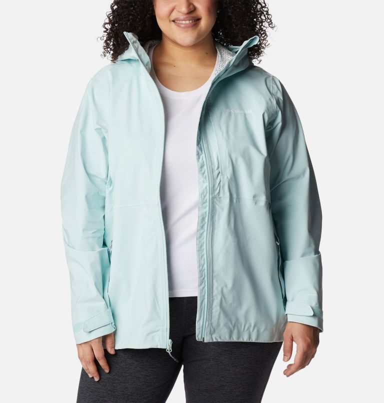Women's Columbia Omni-Tech Ampli-Dry Shell Jackets Turquoise | Plus Size CA-U580A